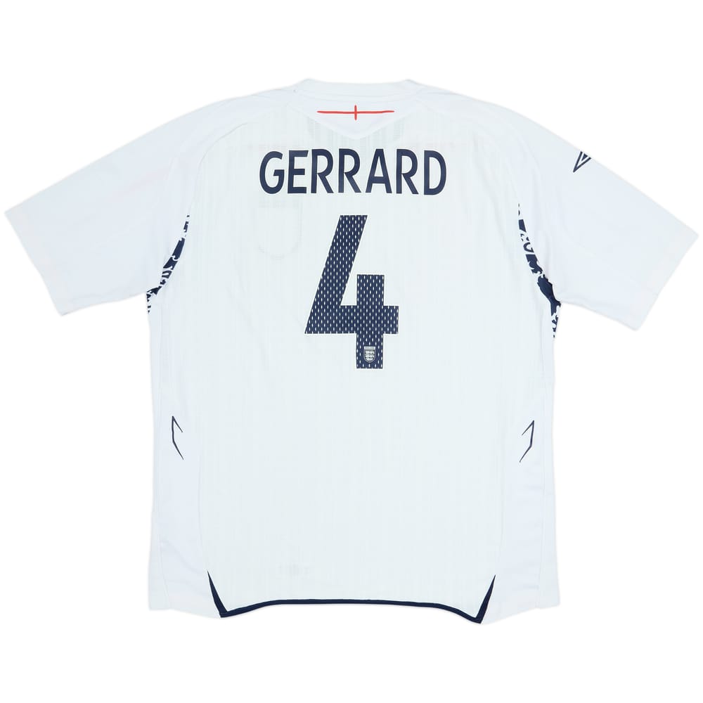 2007-09 England Home Shirt Gerrard #4 - 5/10 - (XL)