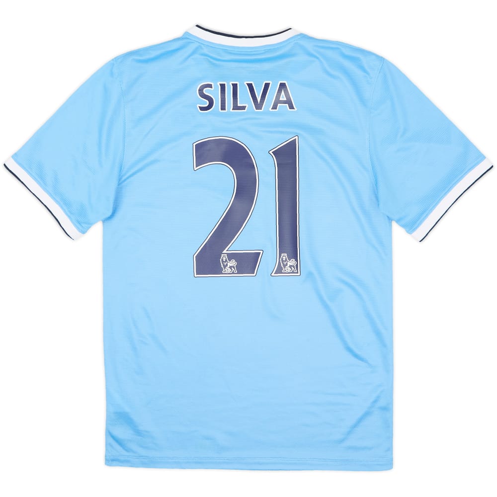 2013-14 Manchester City Home Shirt Silva #21 - 8/10 - (S)