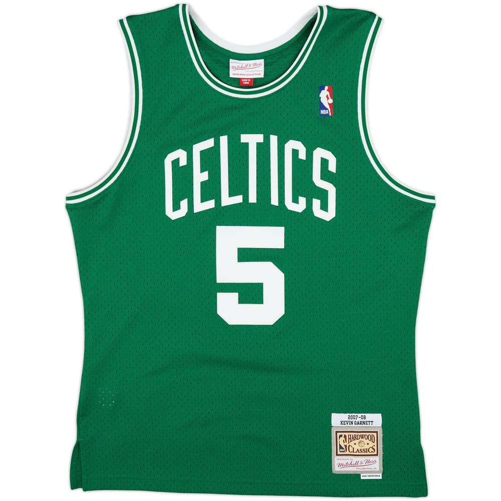 2007-08 Boston Celtics Garnett #5 Mitchell & Ness Swingman Away Jersey - 7/10 - (M)