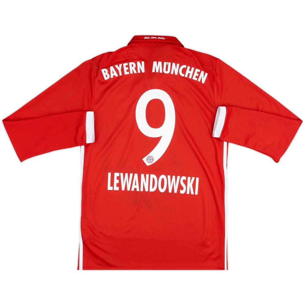 2016-17 Bayern Munich Home L/S Shirt Lewandowski #9 - 5/10 - (S)