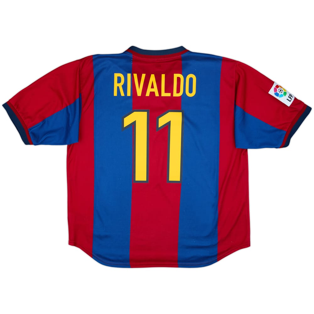 1998-00 Barcelona Home Shirt Rivaldo #11 - 8/10 - (XL)