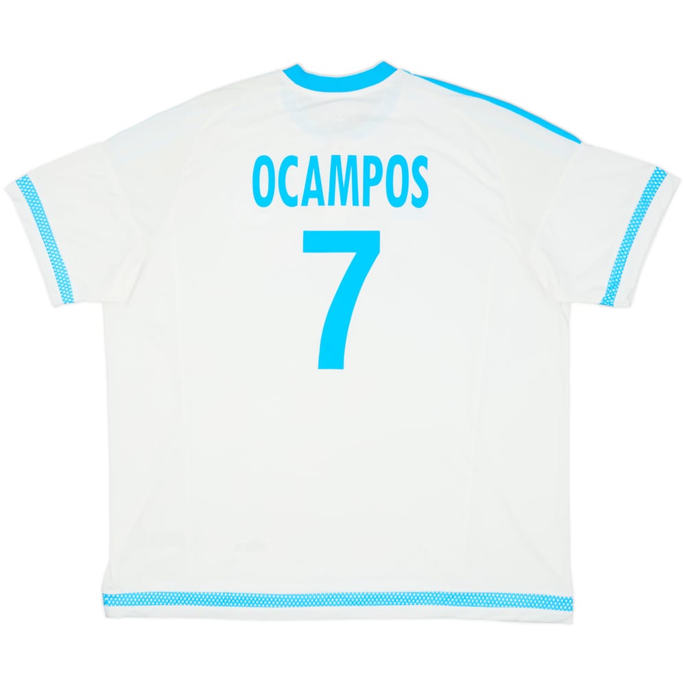 2015-16 Olympique Marseille Home Shirt Ocampos #7 - 9/10 - (XXL)