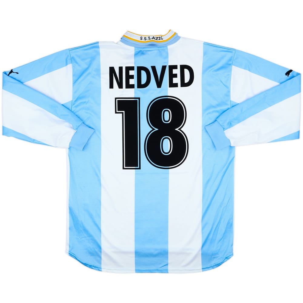 1999-00 Lazio European Home L/S Shirt Nedved #18 - 7/10 - (XL)