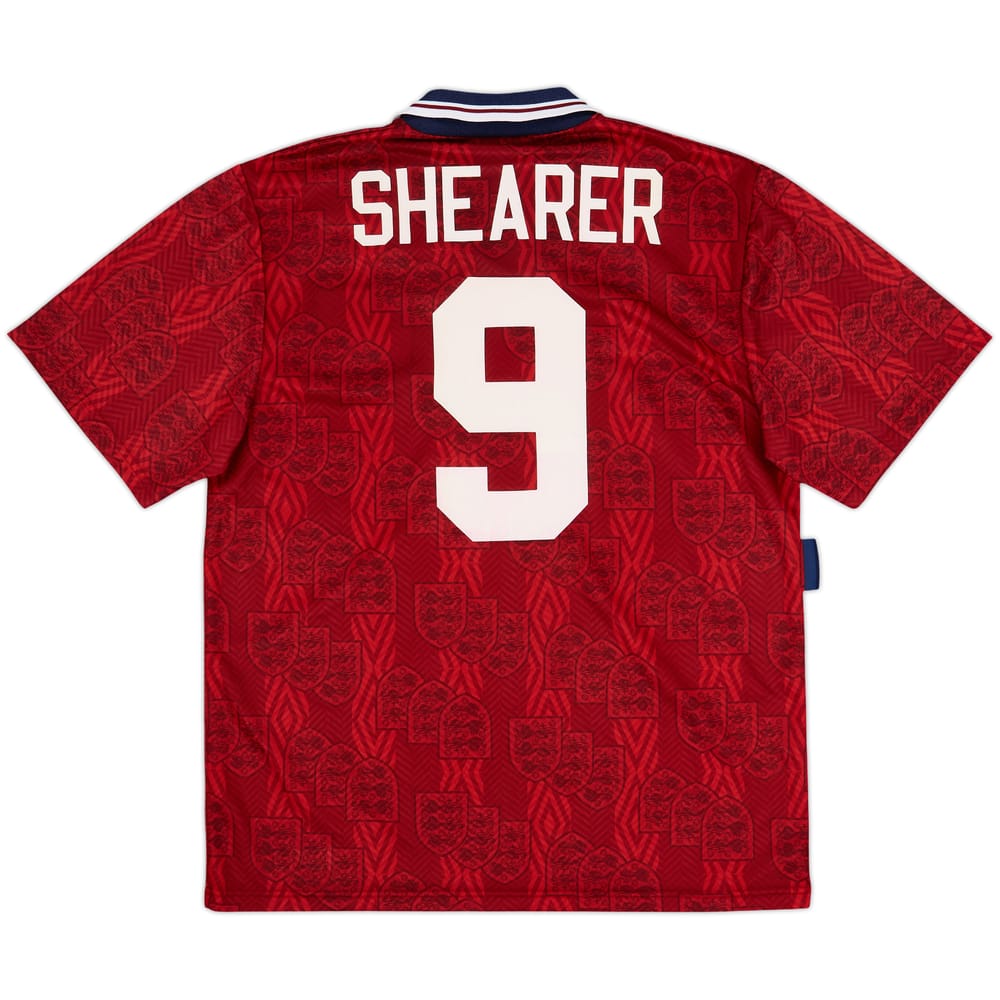 1993-95 England Away Shirt Shearer #9 - 8/10 - (L)