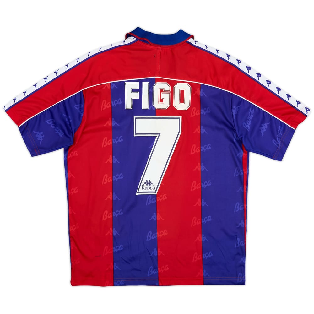 1992-95 Barcelona Signed Home Shirt Figo #7 - 5/10 - (S)