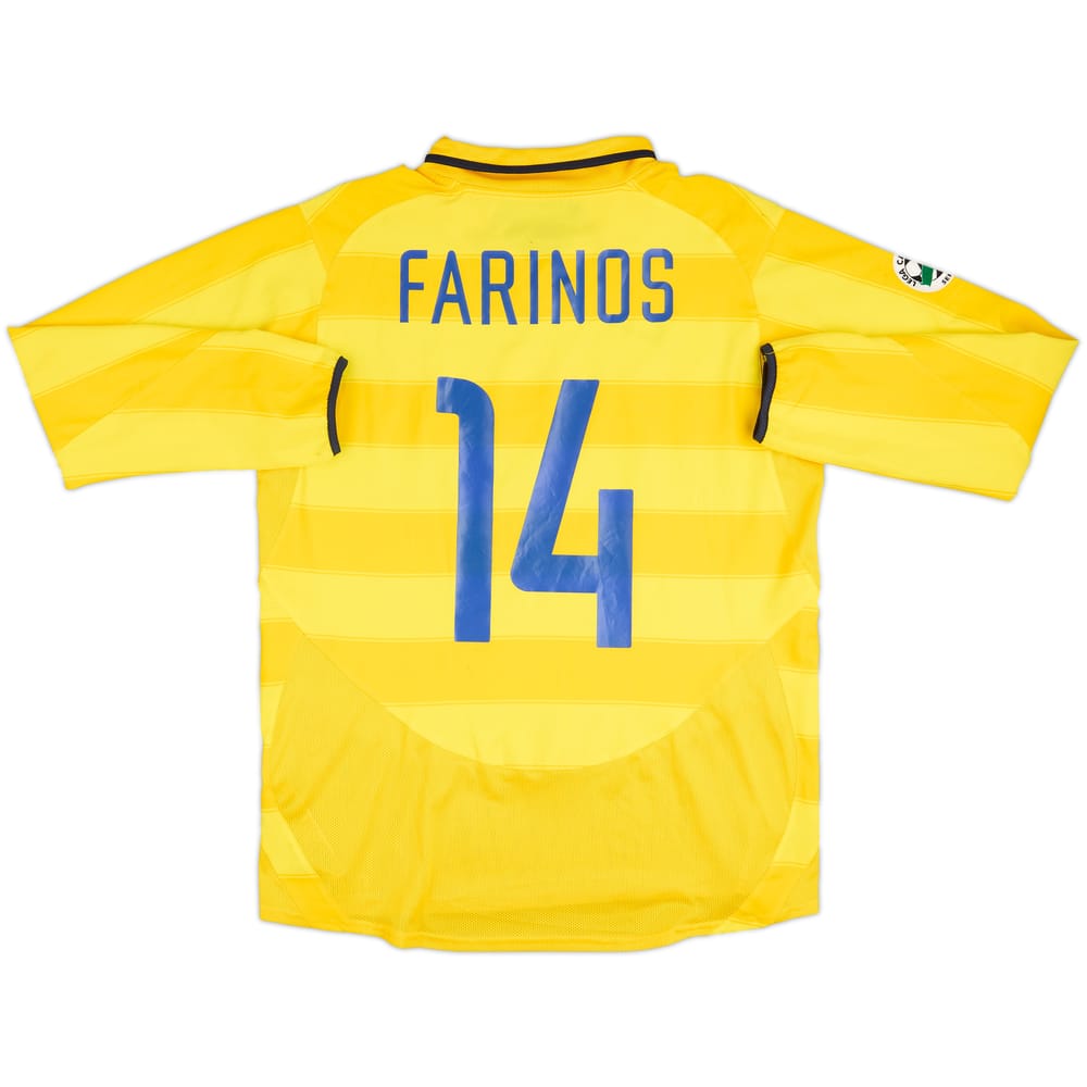 2003-04 Inter Milan Match Issue Away L/S Shirt Farinos #14