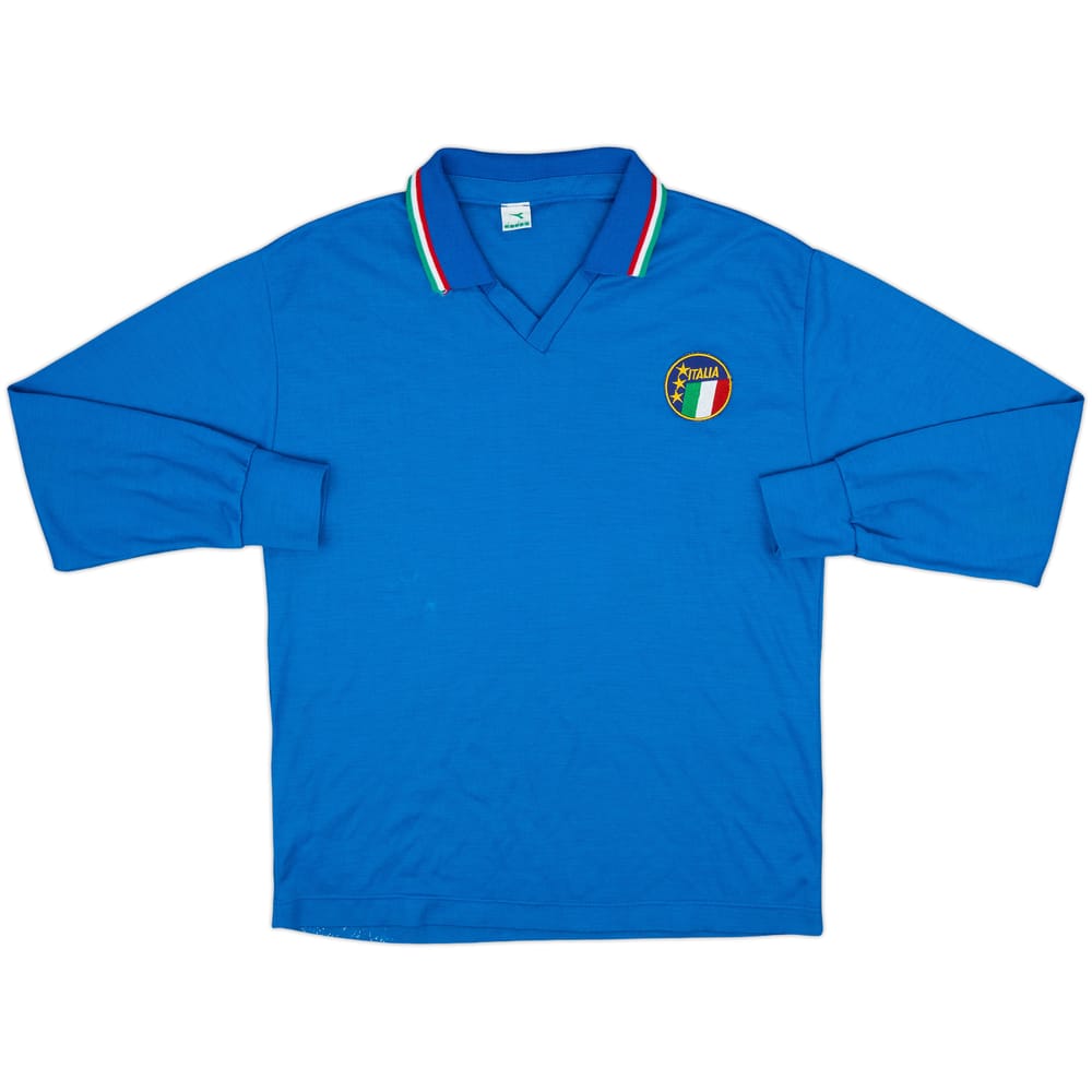 1986-88 Italy Home L/S Shirt - 8/10 - (L)
