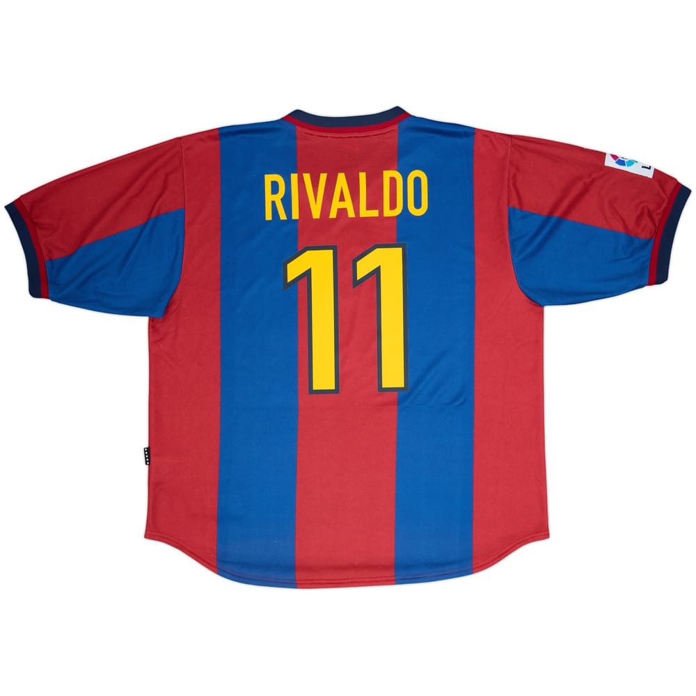 1998-00 Barcelona Home Shirt Rivaldo #11 - 8/10 - (XXL)