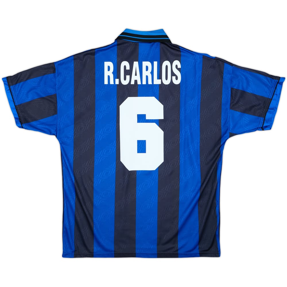 1995-96 Inter Milan Home Shirt R.Carlos #6 - 9/10 - (L)