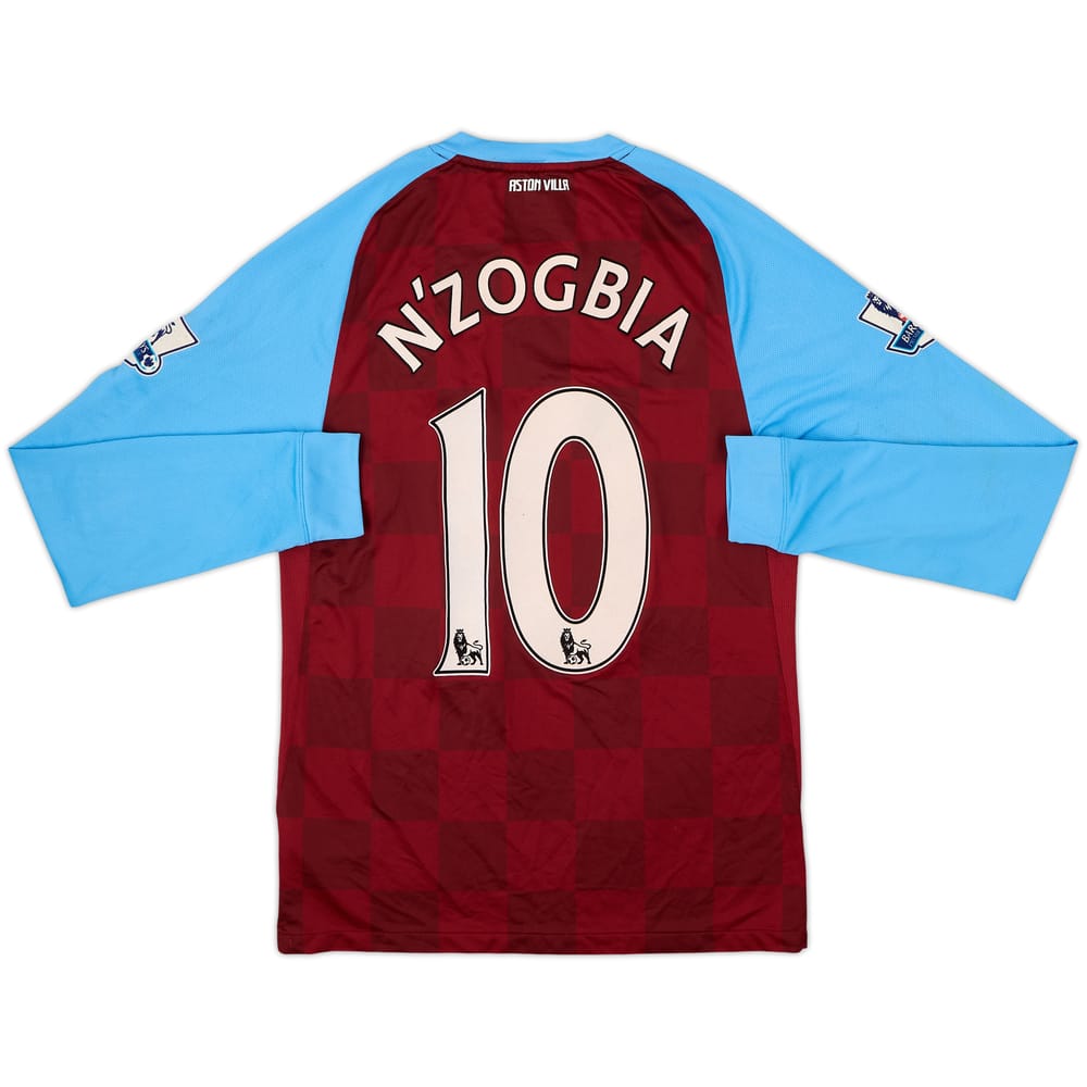 2011-12 Aston Villa Home L/S Shirt N'Zogbia #10 - 4/10 - (S)