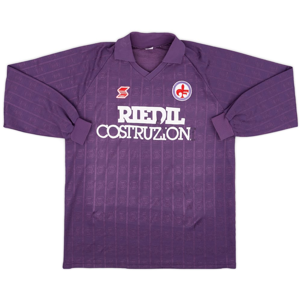 1988-90 Fiorentina Match Issue Home L/S Shirt #2