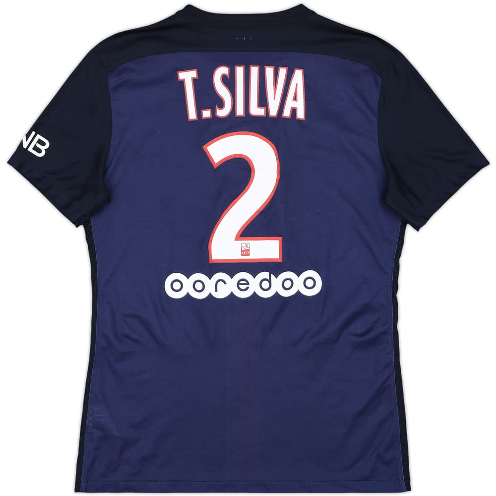 2015-16 Paris Saint-Germain Authentic Home Shirt T.Silva #2 - 6/10 - (M)