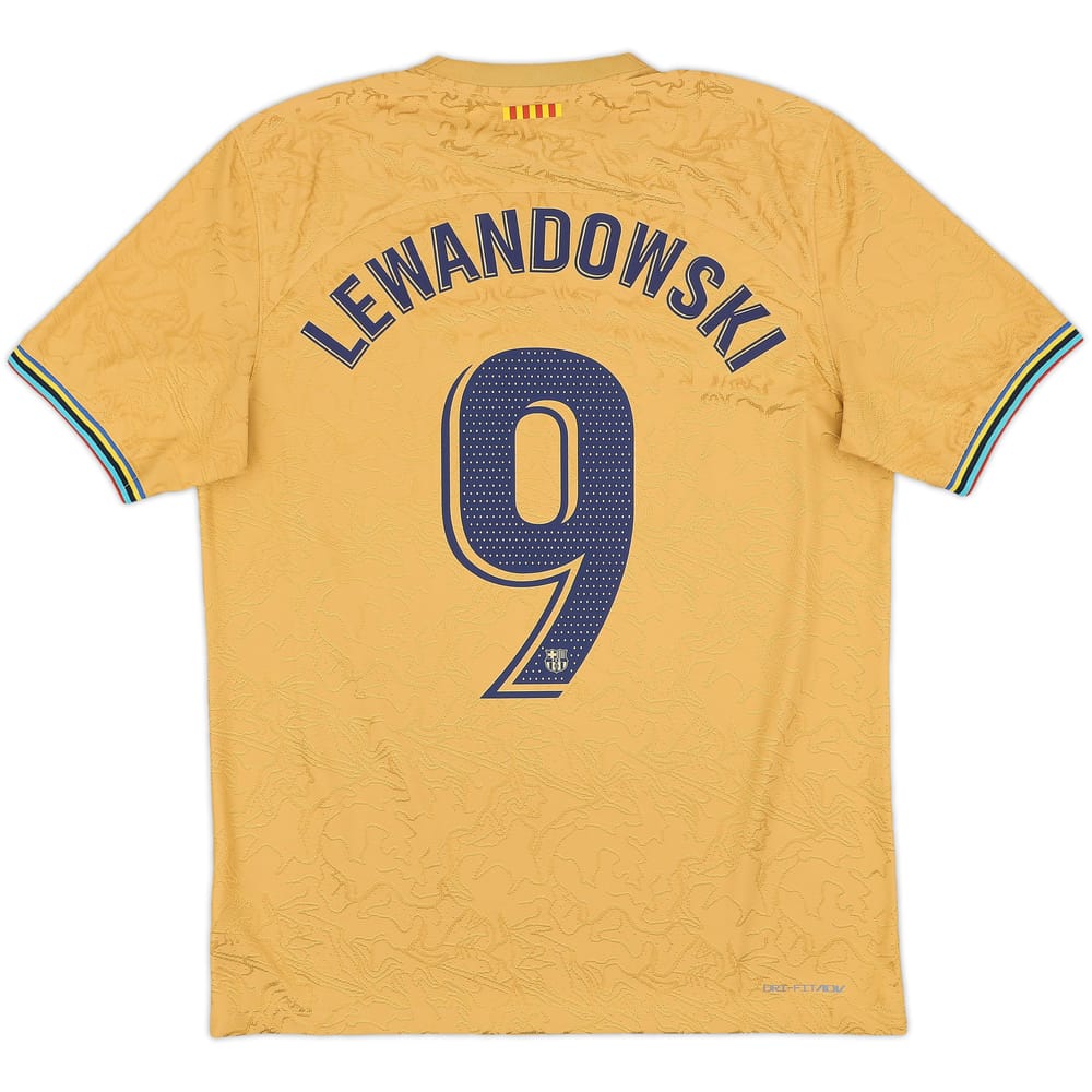 2022-23 Barcelona Authentic Away Shirt Lewandowski #9 - 9/10 - (L)