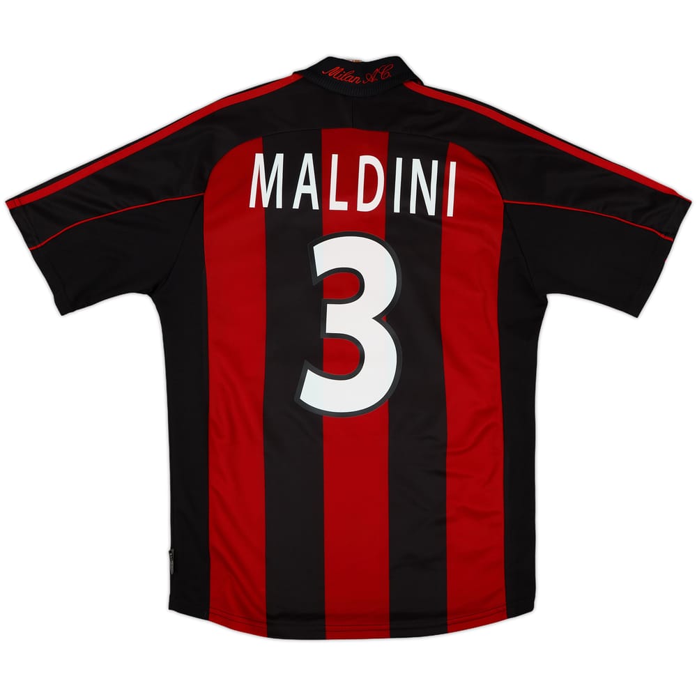 2000-02 AC Milan Home Shirt Maldini #3 - 9/10 - (S)