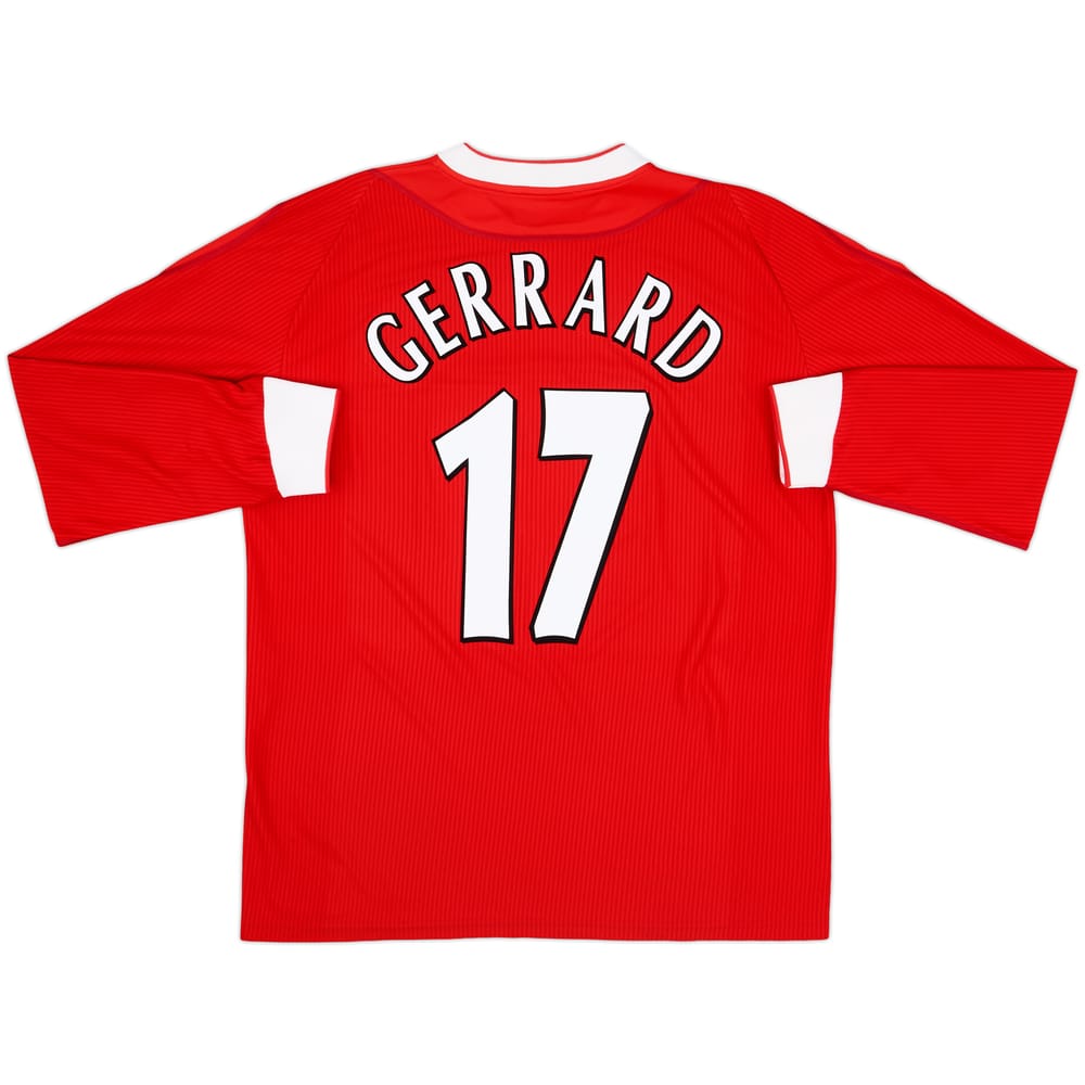 2002-04 Liverpool Home L/S Shirt Gerrard #17 - 9/10 - (L)