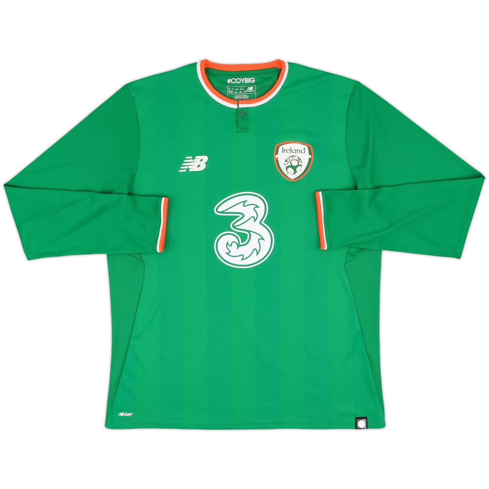 2017-18 Ireland Home L/S Shirt - 8/10 - (L)