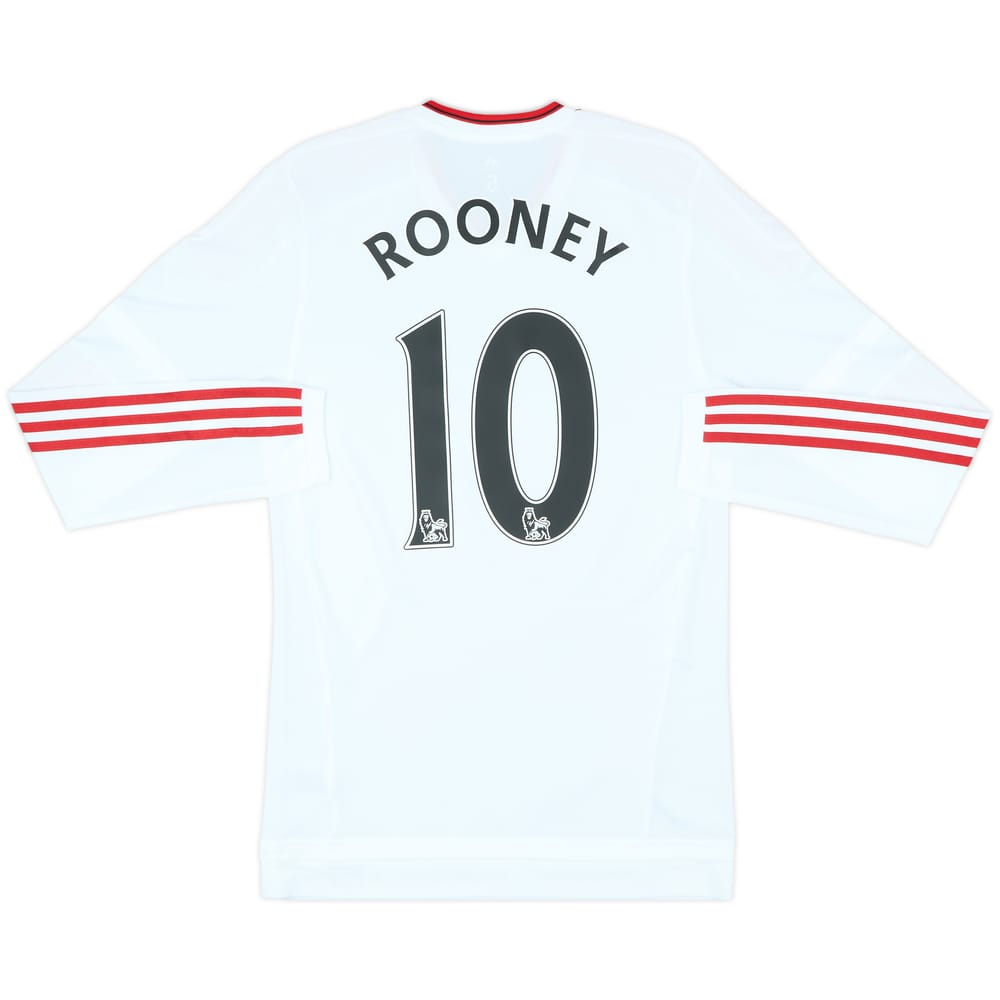 2015-16 Manchester United Player Issue Away L/S Shirt Rooney #10 (S/M)