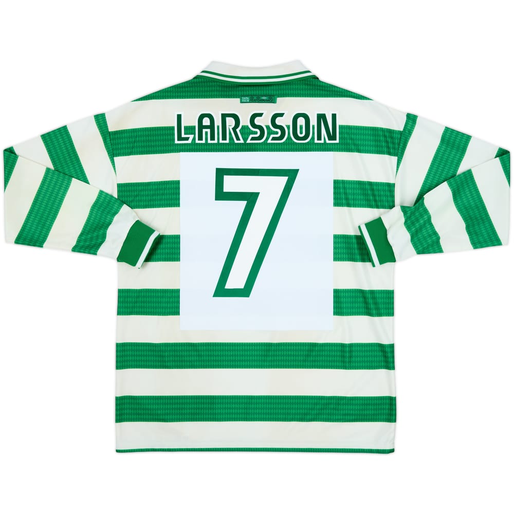1997-99 Celtic Home L/S Shirt Larsson #7 - 8/10 - (L)
