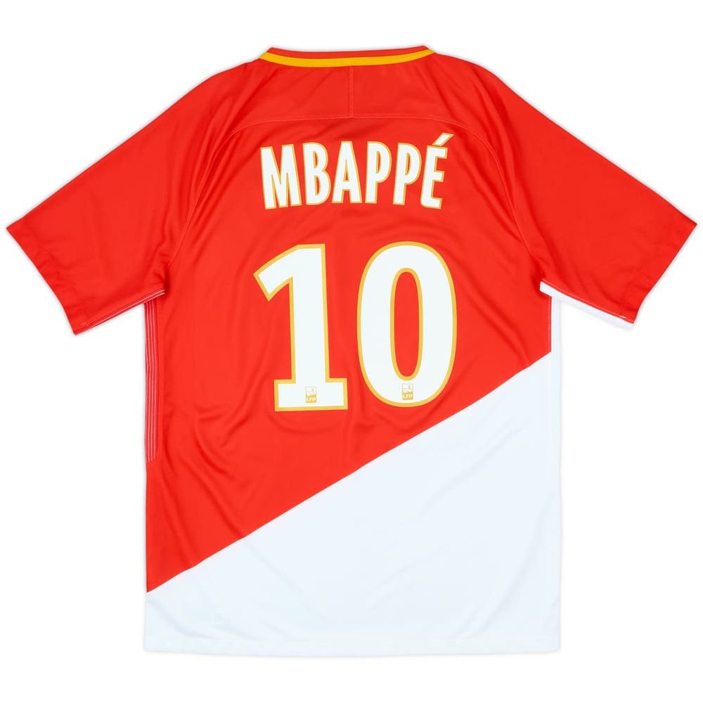 2017-18 Monaco Home Shirt Mbappe #10 - 10/10 - (M)