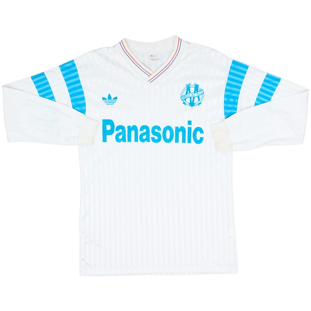 1990-91 Olympique Marseille Home L/S Shirt - 9/10 - (M)