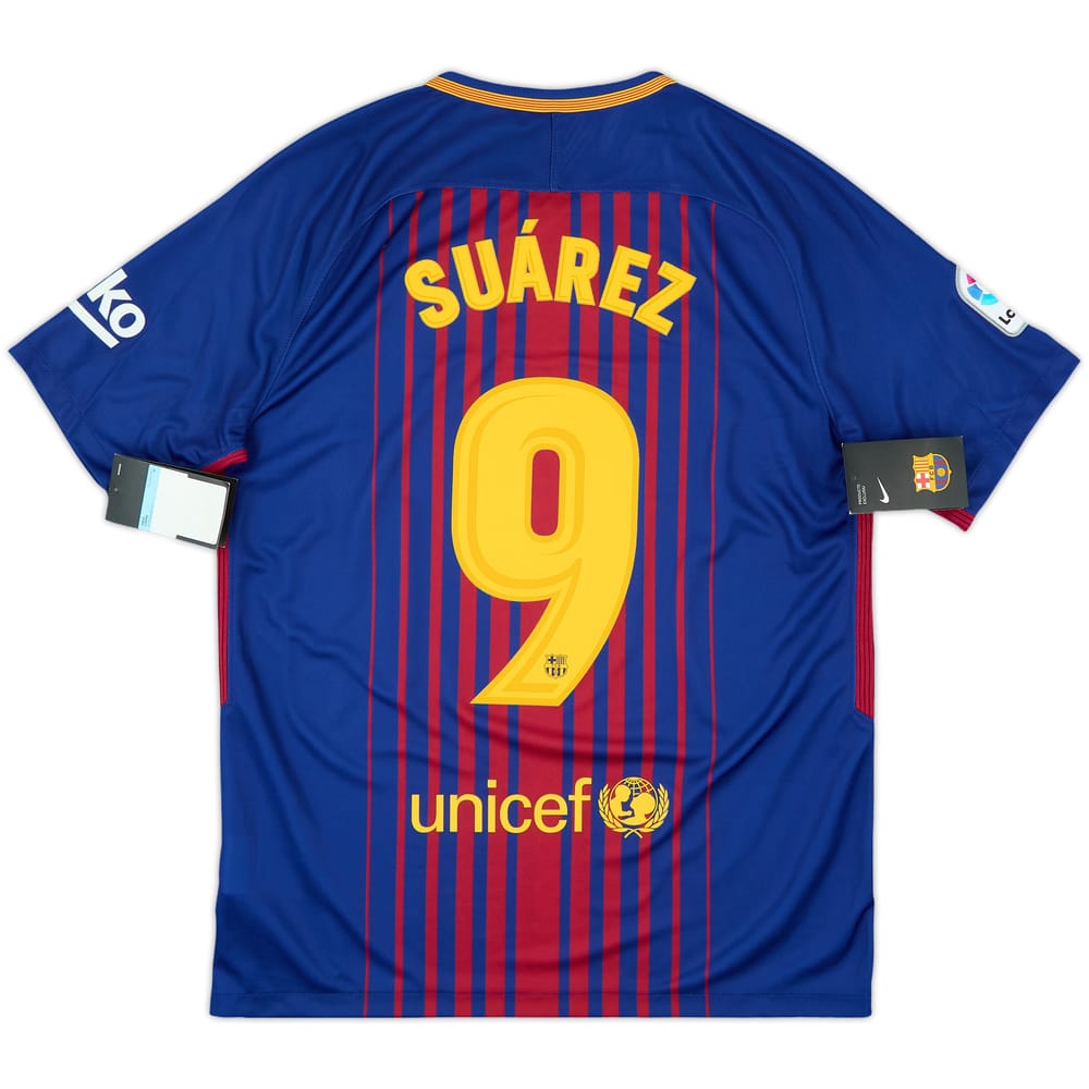 2017-18 Barcelona Home Shirt Suarez #9 (M)