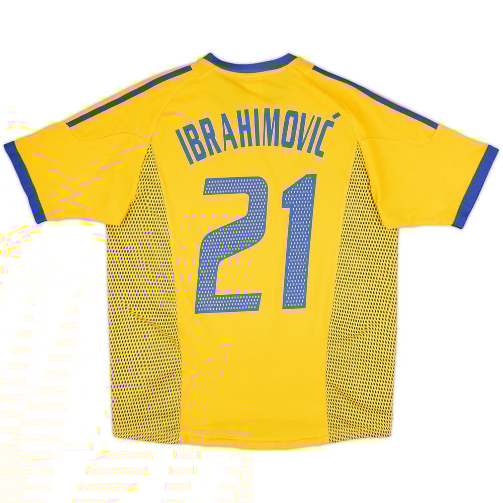 2002-03 Sweden Home Shirt Ibrahimovic #21 - 8/10 - (M)