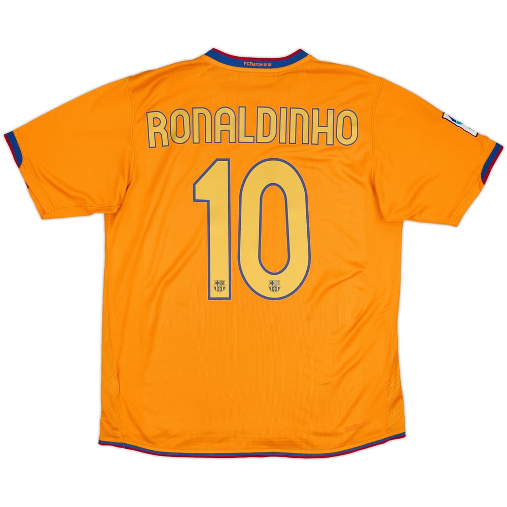 2006-08 Barcelona Away Shirt Ronaldinho #10 - 8/10 - (L)