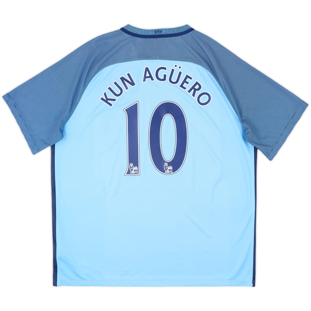 2016-17 Manchester City Home Shirt Kun Aguero #10 - 7/10 - (XXL)