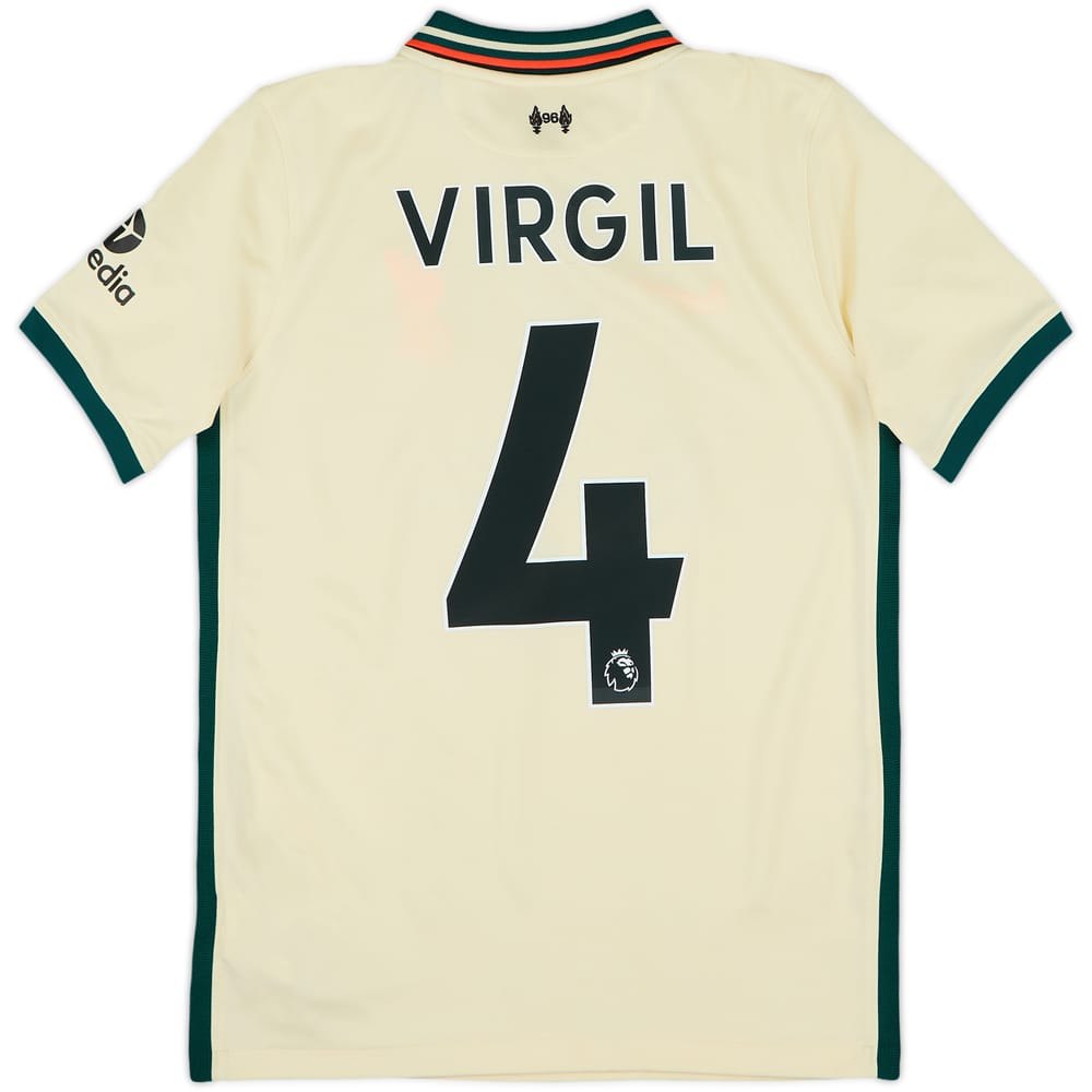 2021-22 Liverpool Away Shirt Virgil #4 - 6/10 - (L.Boys)