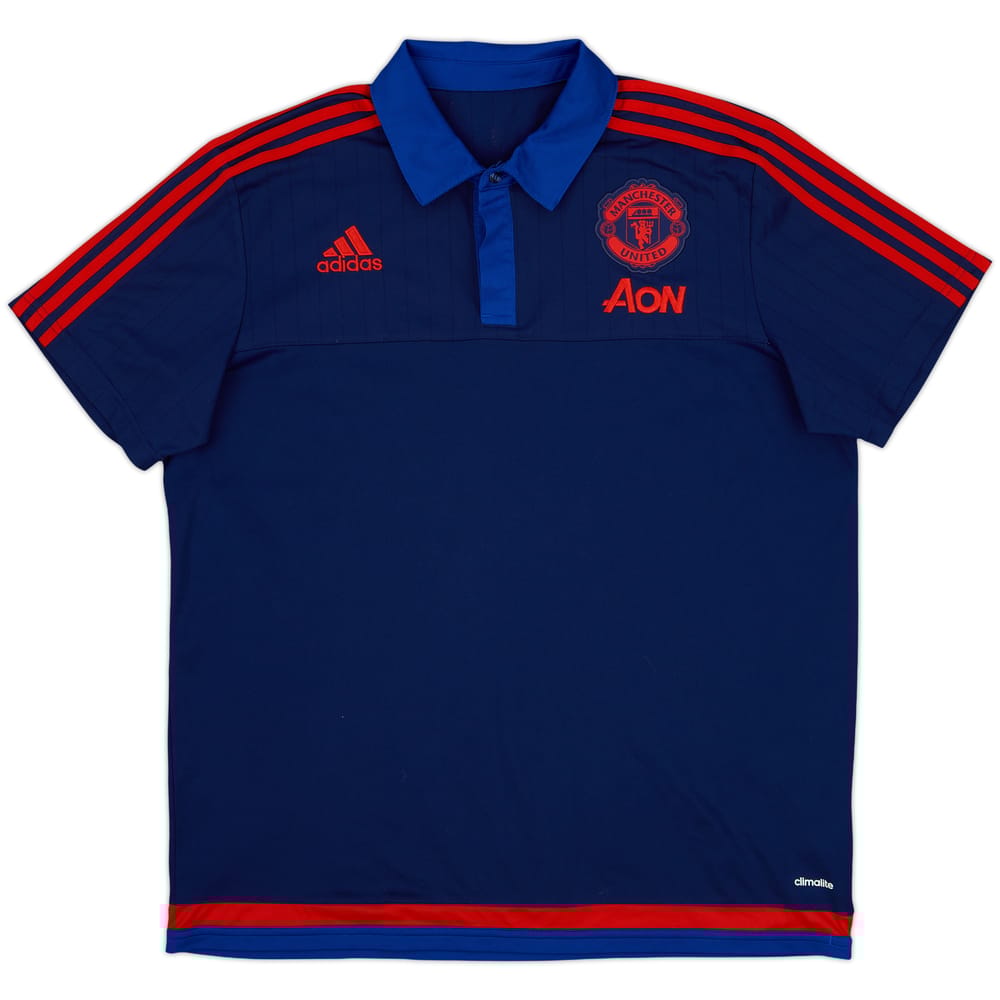 2015-16 Manchester United adidas Polo Shirt - 9/10 - (XL)