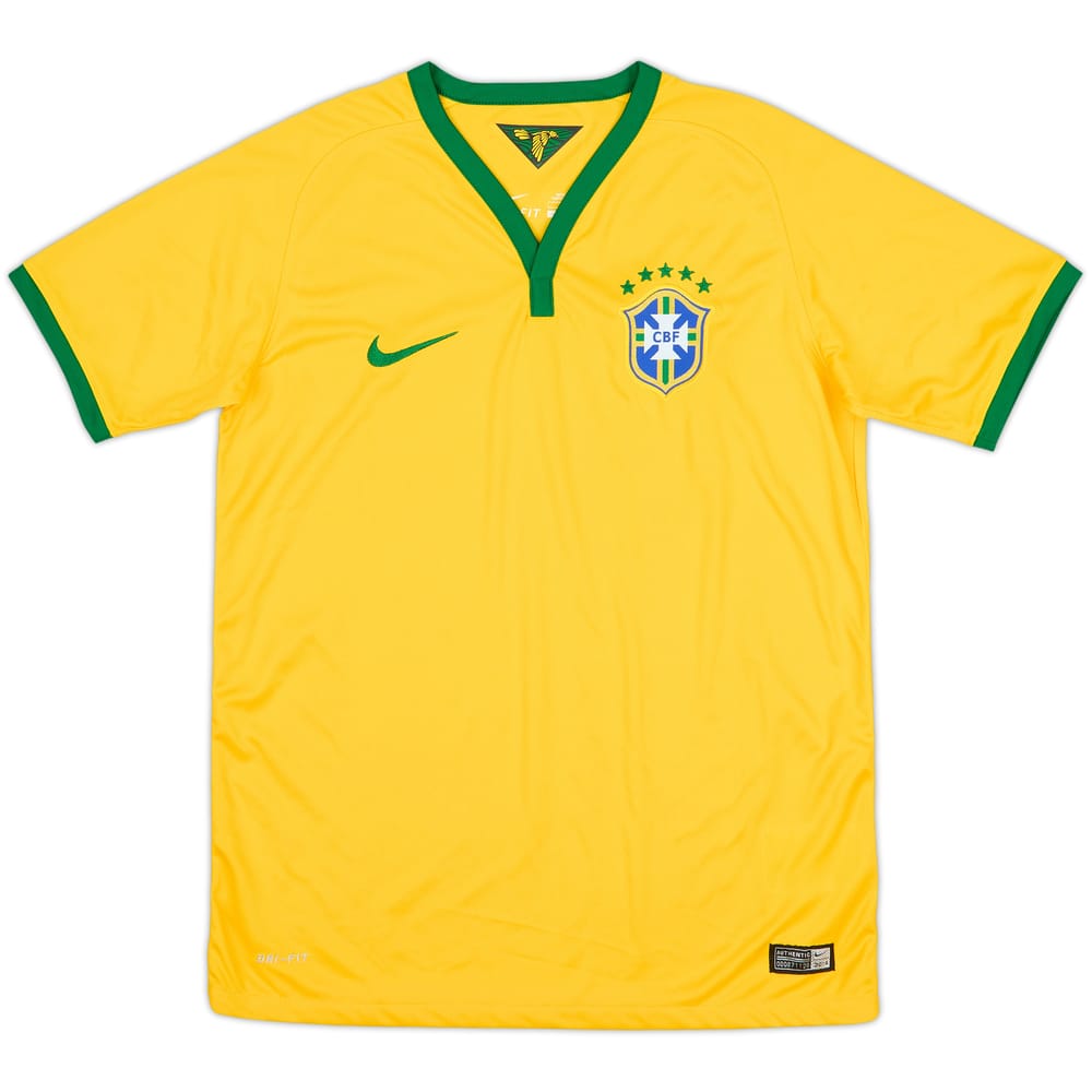 2014-15 Brazil Home Shirt - 8/10 - (L.Boys)