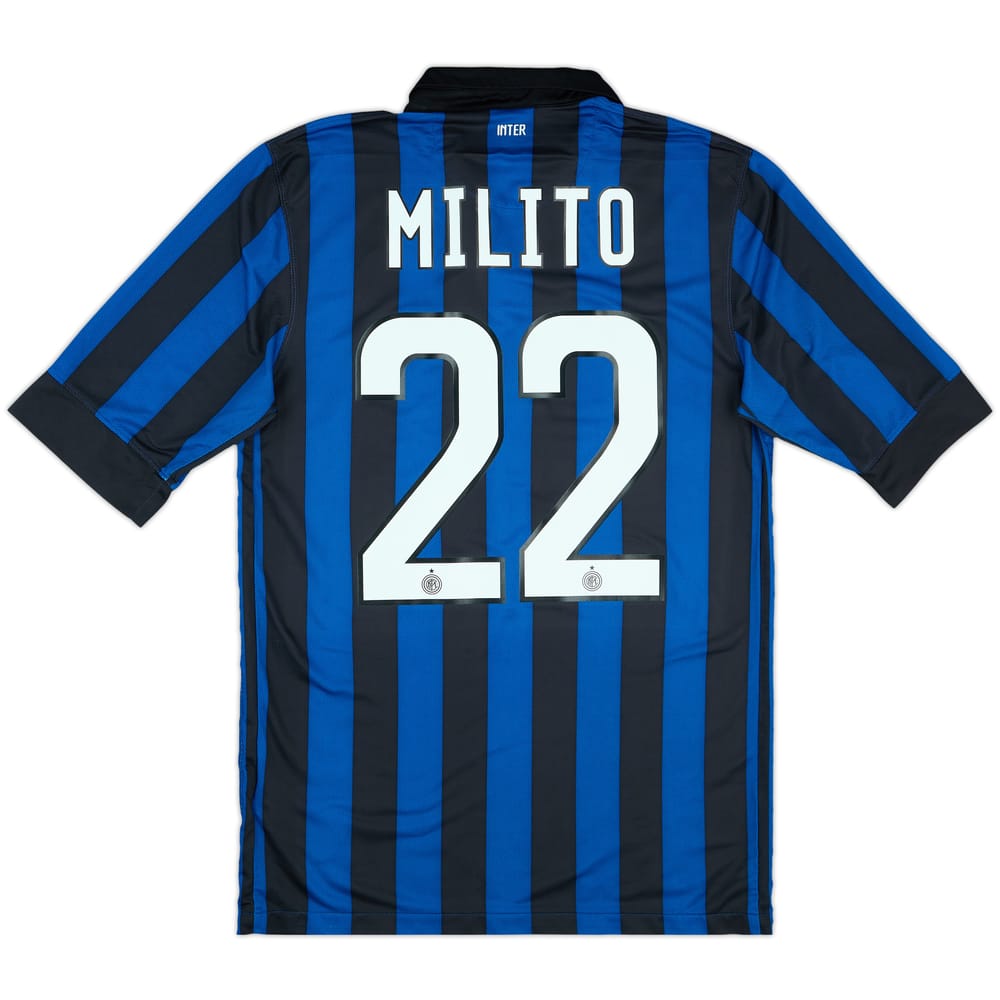 2011-12 Inter Milan Home Shirt Milito #22 - 8/10 - (S)