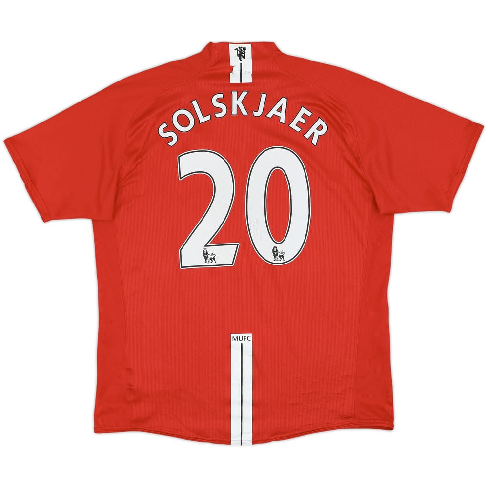 2007-09 Manchester United Home Shirt Solskjaer #20 - 6/10 - (L)