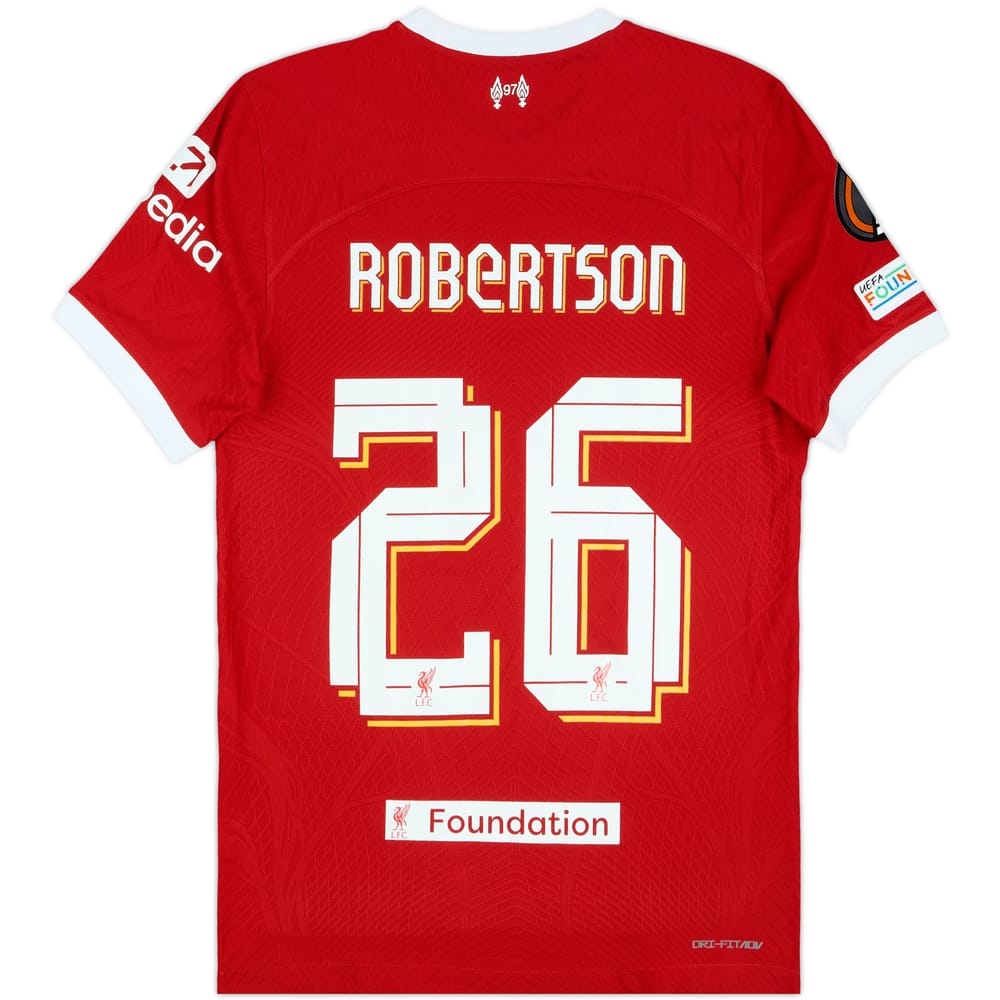 2023-24 Liverpool Match Issue Europa League Home Shirt Robertson #26