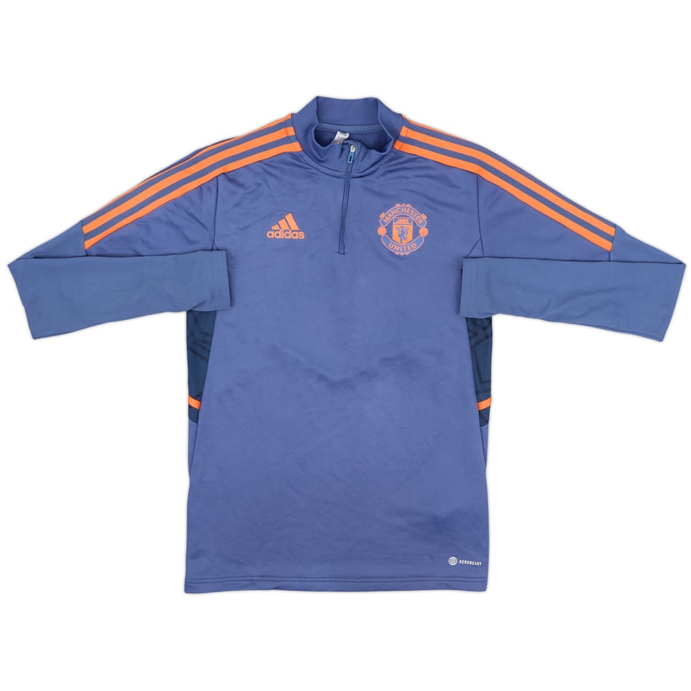 2022-23 Manchester United adidas 1/4 Zip Drill Top - 9/10 - (XS)