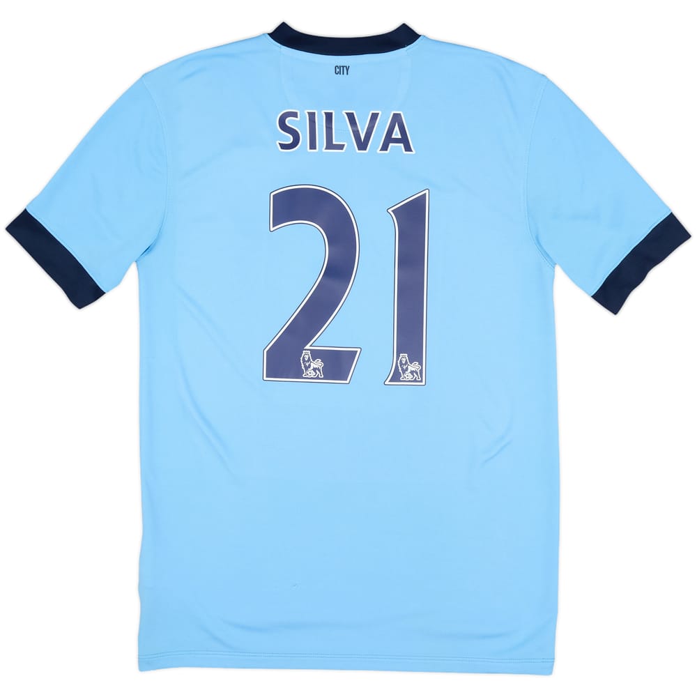2014-15 Manchester City Home Shirt Silva #21 - 7/10 - (M)