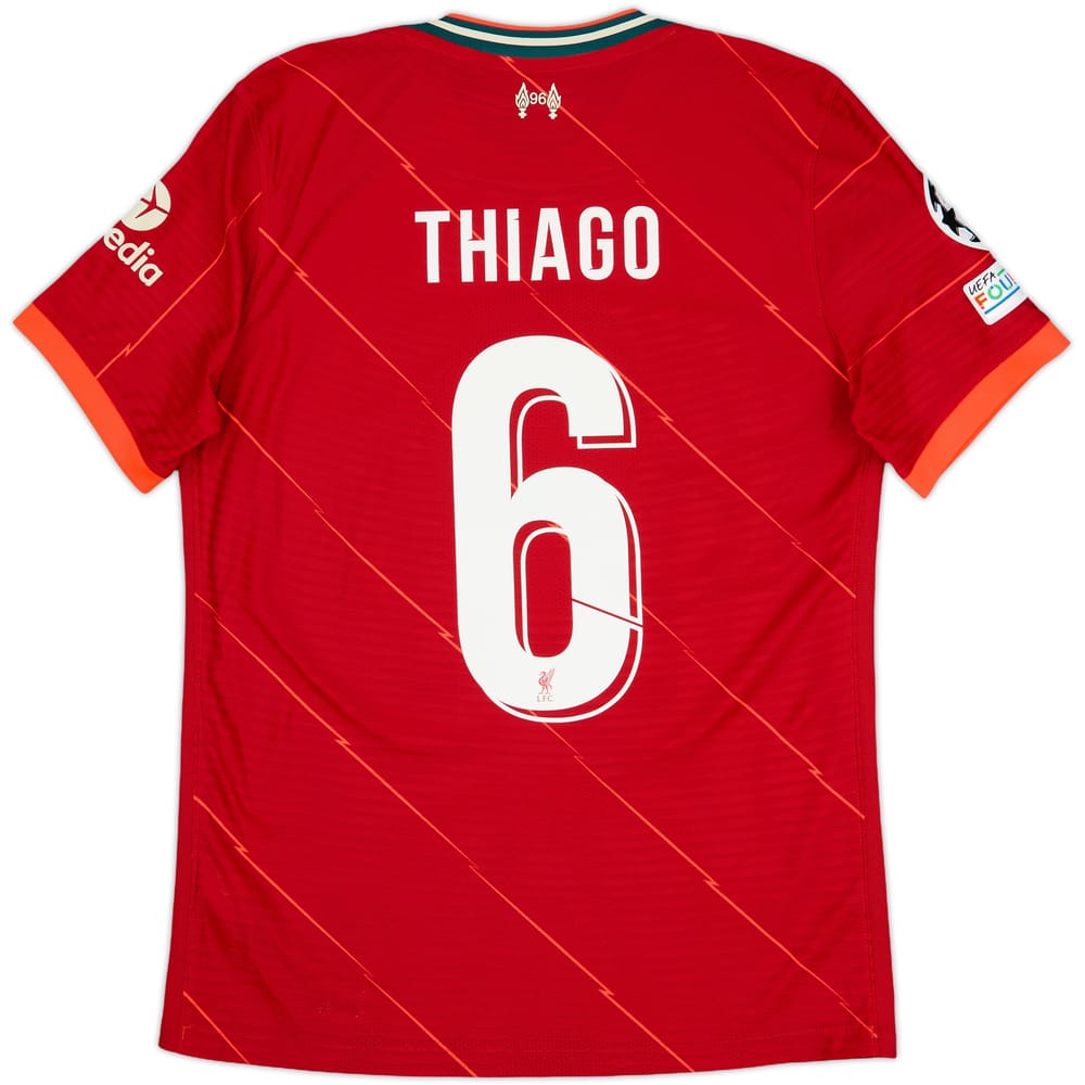 2021-22 Liverpool Authentic Home Shirt Thiago #6 - 9/10 - (M)