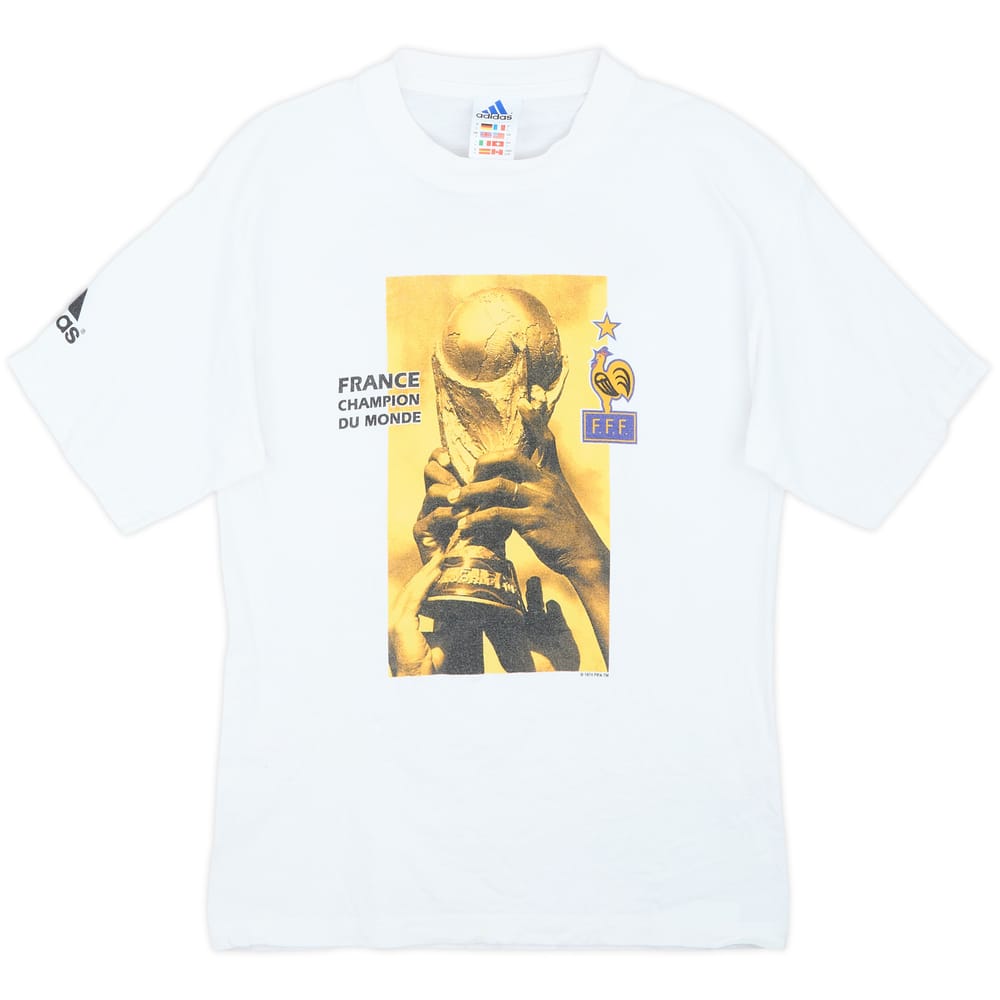 1998 France Champion du Monde adidas Graphic Tee - 9/10 - (L.Boys)