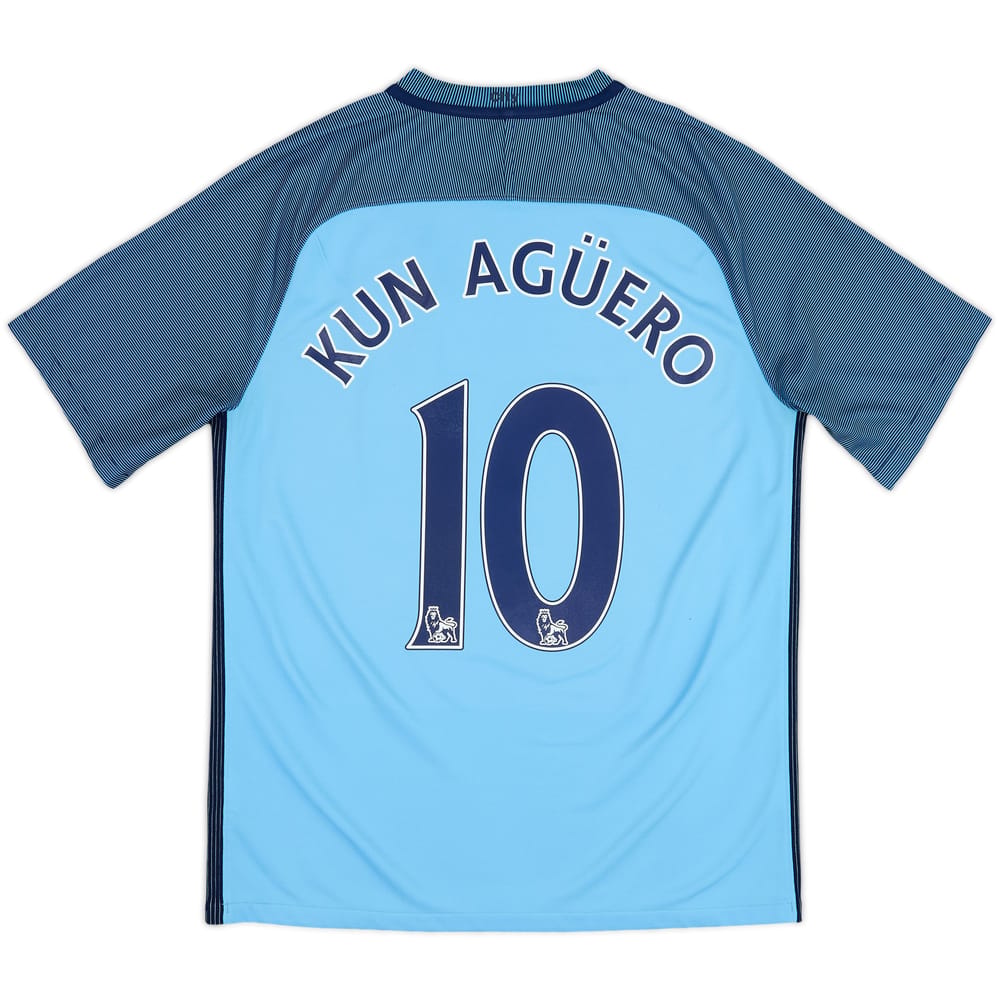 2016-17 Manchester City Home Shirt Kun Aguero #10 - 7/10 - (M)