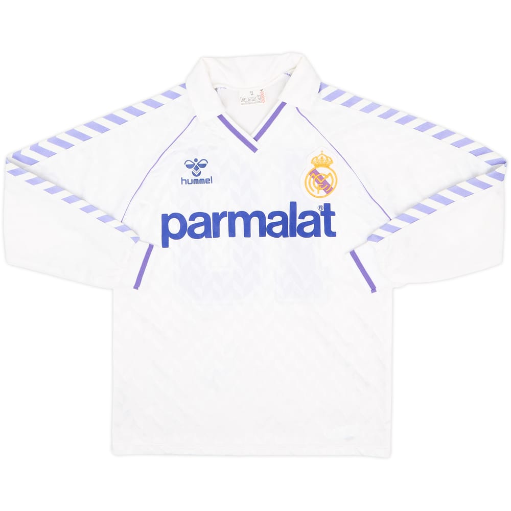 1986-88 Real Madrid Home L/S Shirt #10 - 8/10 - (12-14 Years)