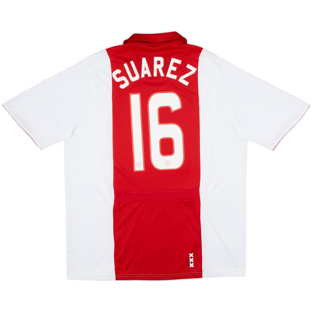 2007-08 Ajax Home Shirt Suarez #16 - 9/10 - (L)