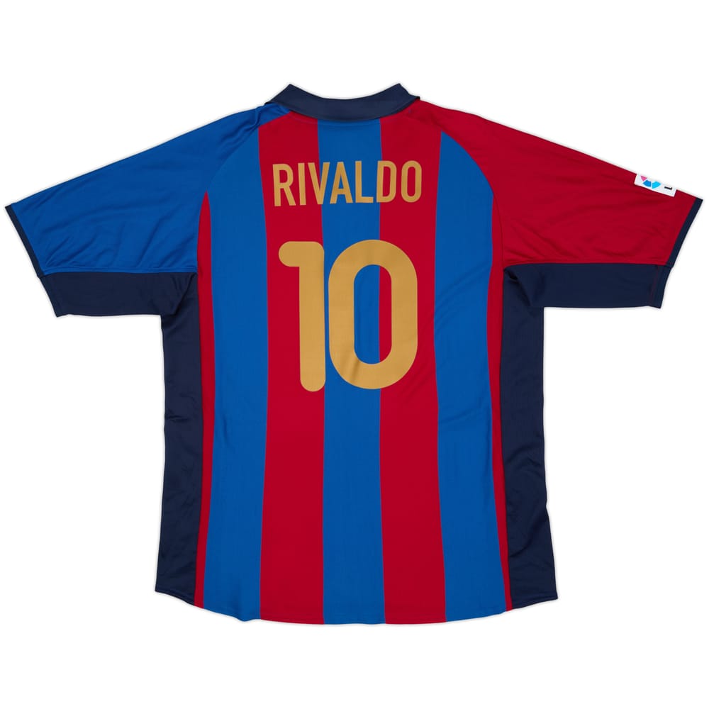 2001-02 Barcelona Home Shirt Rivaldo #10 - 9/10 - (L)