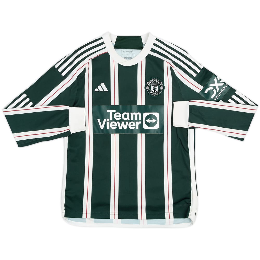 2023-24 Manchester United Away L/S Shirt - 8/10 - (L.Boys)
