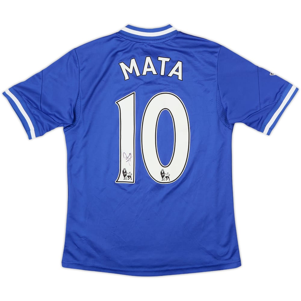 Camiseta de local del Chelsea 2013-14 Firmado Mata #10 - 7/10 - (Niños M)