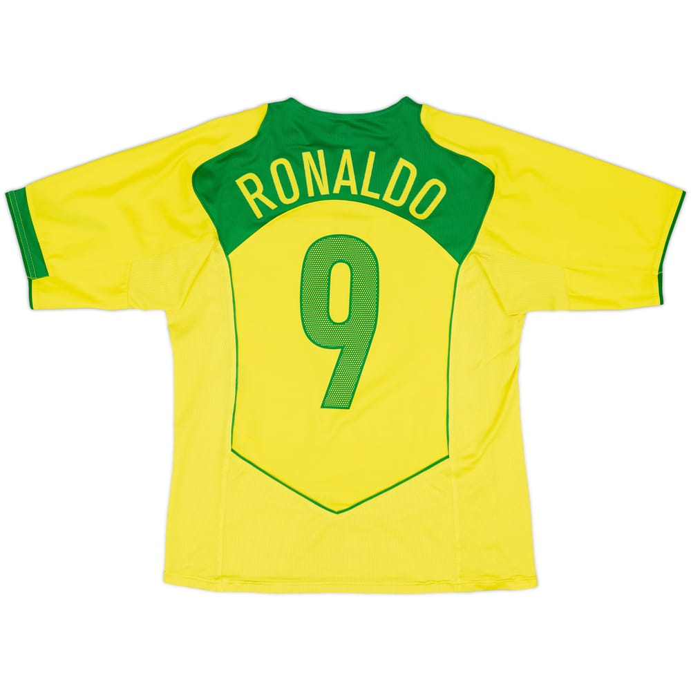 2004-06 Brazil Home Shirt Ronaldo #9 - 8/10 - (M)