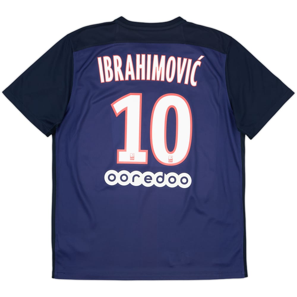 2015-16 Paris Saint-Germain Home Shirt Ibrahimovic #10 - 8/10 - (L)