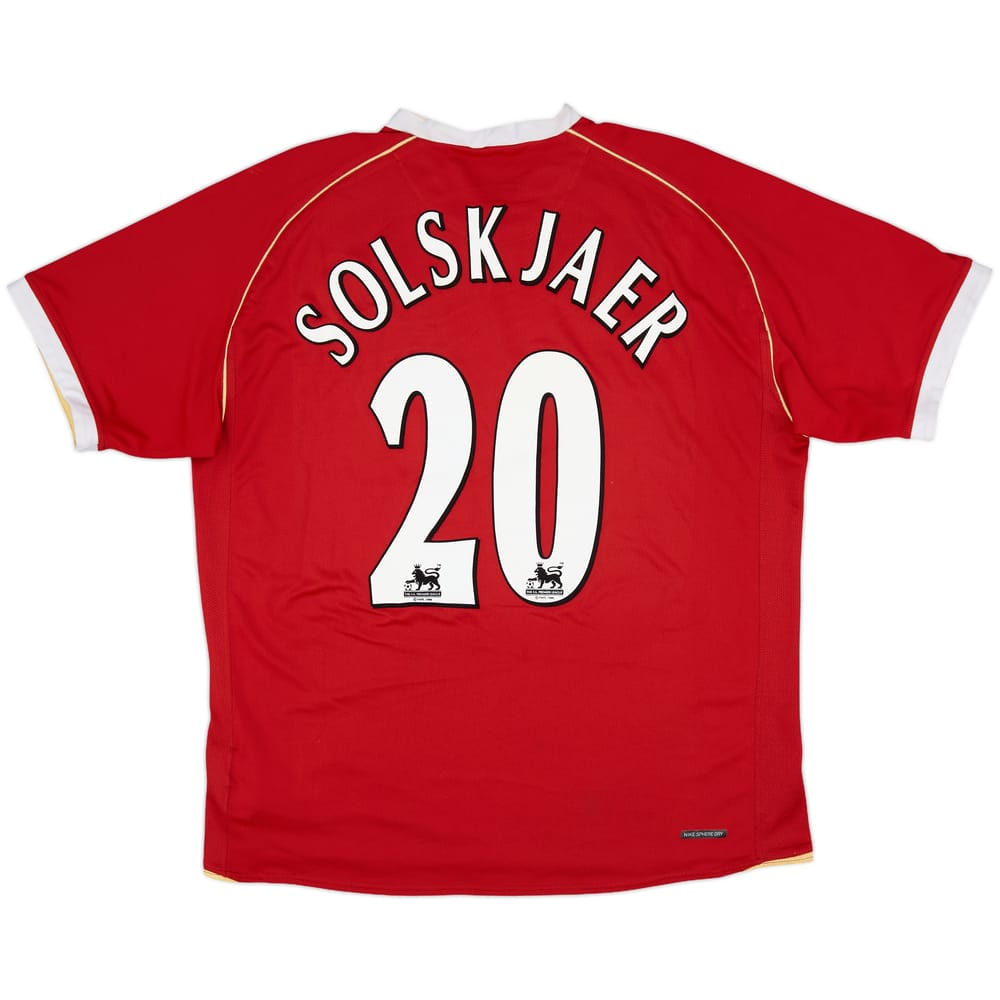2006-07 Manchester United Home Shirt Solskjaer #20 - 7/10 - (XL)