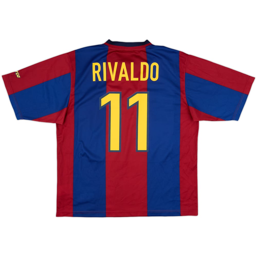 1998-00 Barcelona Basic Home Shirt Rivaldo #11 - 10/10 - (L)