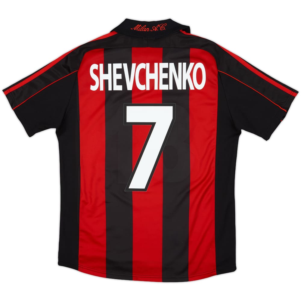 2000-02 AC Milan Home Shirt Shevchenko #7 - 10/10 - (XL.Boys)