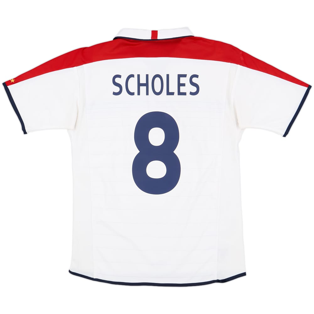 2003-05 England Home Shirt Scholes #8 - 8/10 - (M)